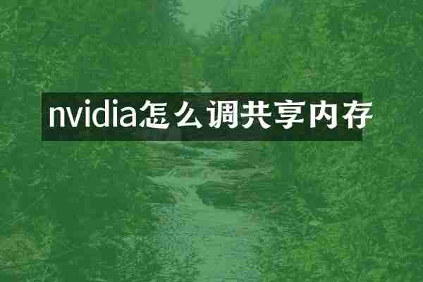 nvidia怎么调共享内存
