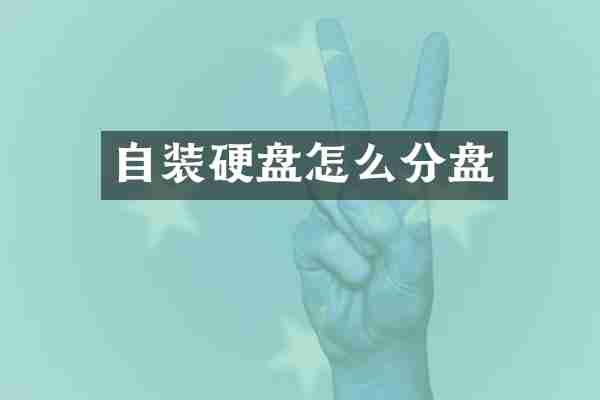 自装硬盘怎么分盘