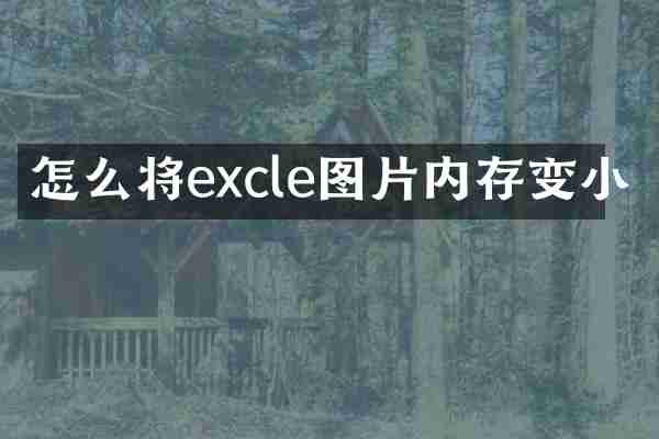 怎么将excle图片内存变小