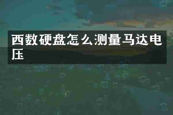 西数硬盘怎么测量马达电压