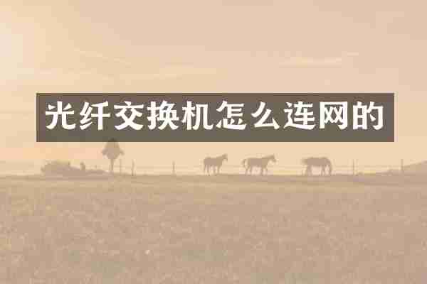 光纤交换机怎么连网的