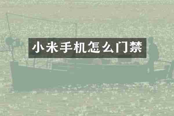 小米手机怎么门禁