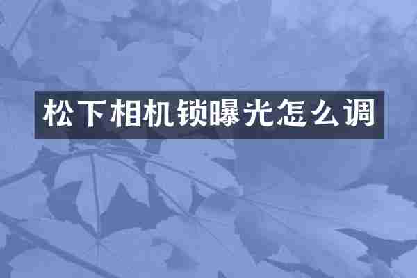 相机锁曝光怎么调