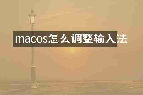 macos怎么调整输入法