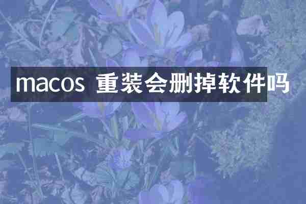 macos 重装会删掉软件吗