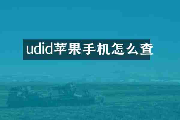 udid苹果手机怎么查