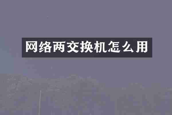 网络两交换机怎么用