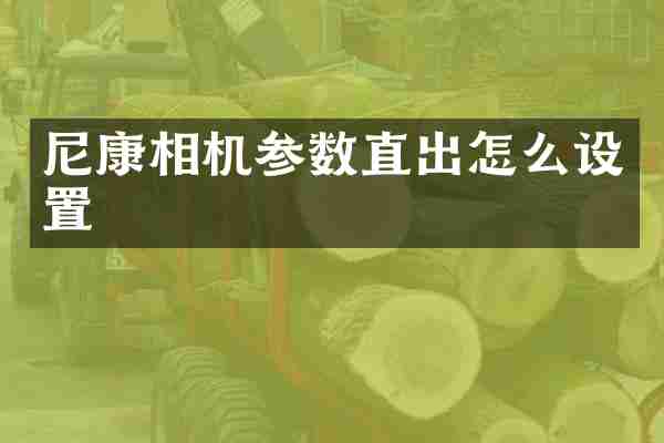 尼康相机参数直出怎么设置