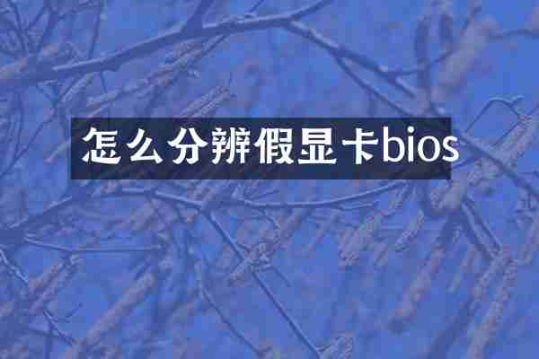 怎么分辨假显卡bios