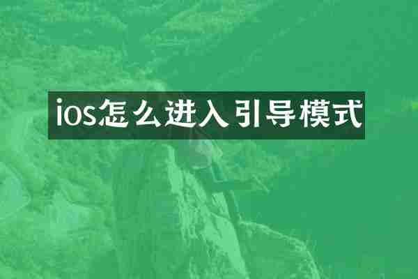 ios怎么进入引导模式