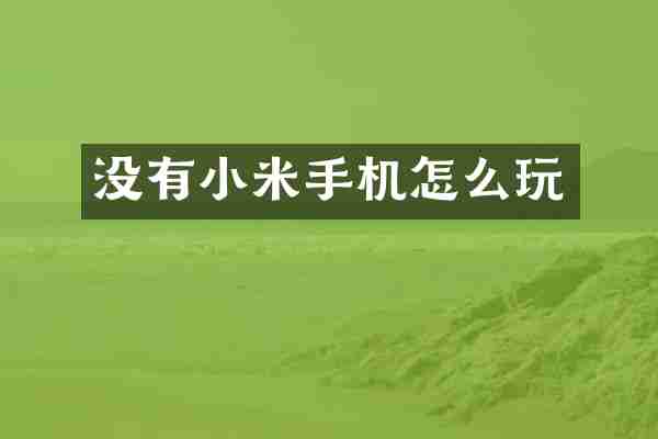 没有小米手机怎么玩