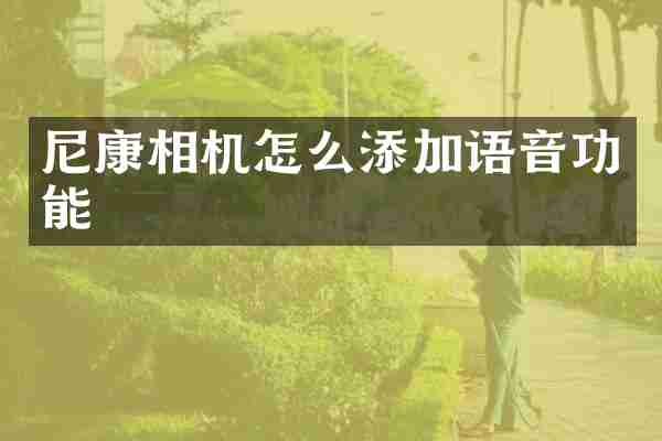 尼康相机怎么添加语音功能