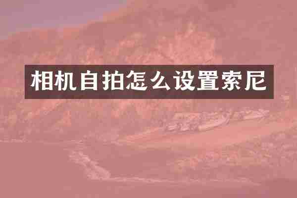 相机自拍怎么设置索尼