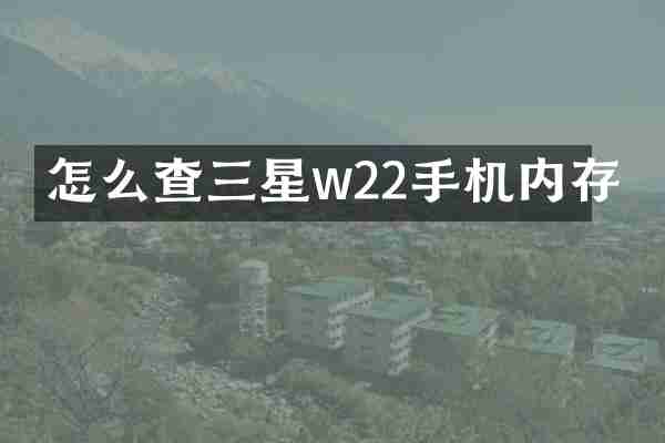 怎么查三星w22手机内存