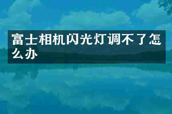 富士相机闪光灯调不了怎么办