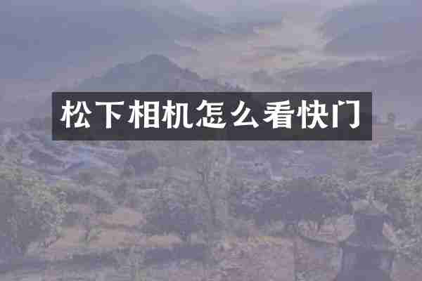松下相机怎么看快门