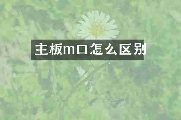 主板m口怎么区别
