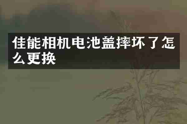 佳能相机电池盖摔坏了怎么更换