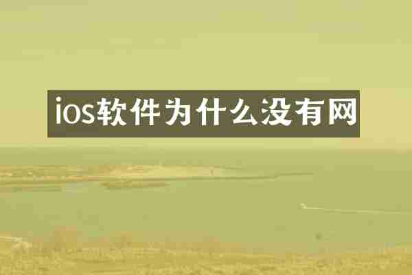 ios软件为什么没有网