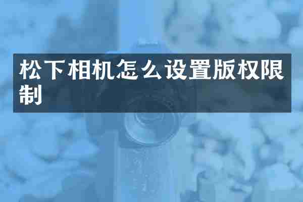 松下相机怎么设置版权限制