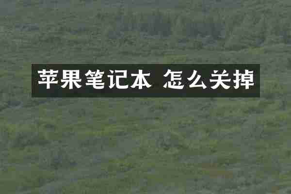 苹果笔记本 怎么关掉