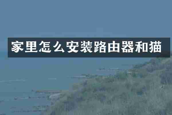 家里怎么安装路由器和猫