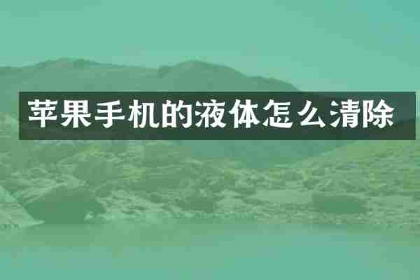 苹果手机的液体怎么清除