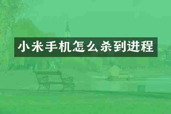 小米手机怎么杀到进程