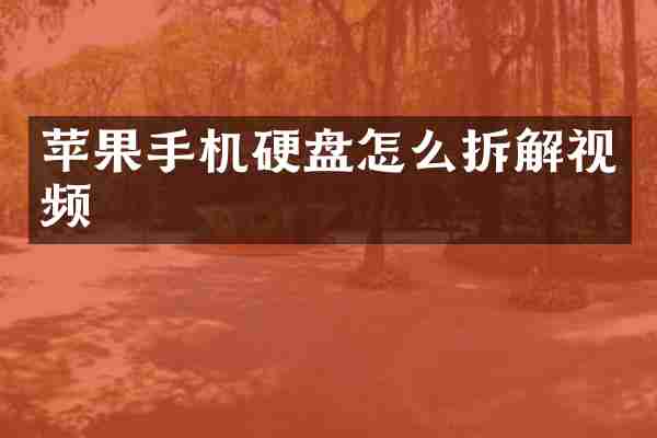 苹果手机硬盘怎么拆解视频