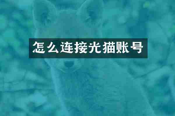 怎么连接光猫账号