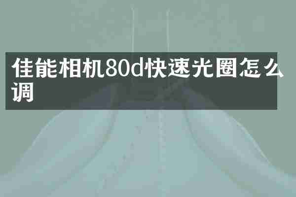 佳能相机80d快速光圈怎么调
