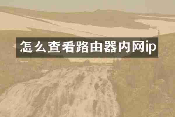怎么查看路由器内网ip