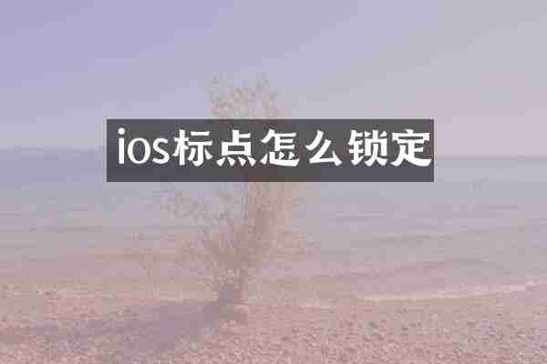 ios标点怎么锁定