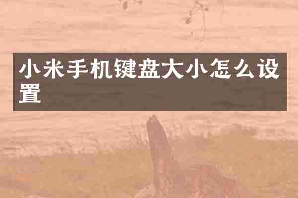 小米手机键盘大小怎么设置