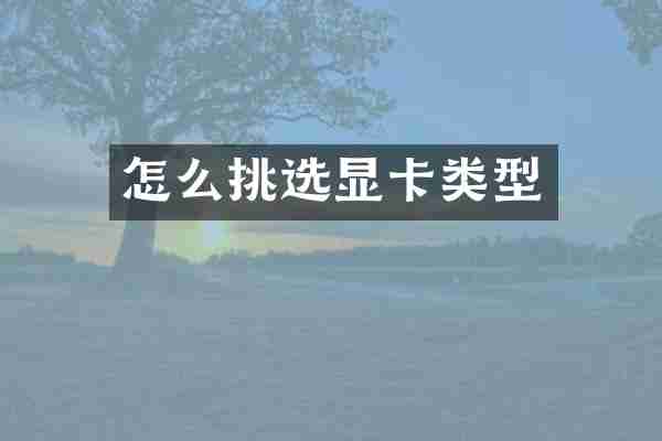 怎么挑选显卡类型