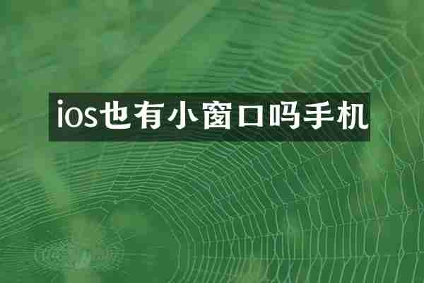 ios也有小窗口吗手机