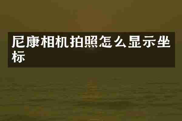 尼康相机拍照怎么显示坐标
