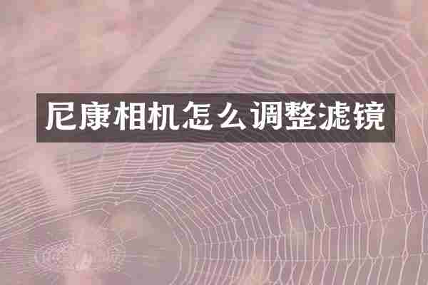 尼康相机怎么调整滤镜