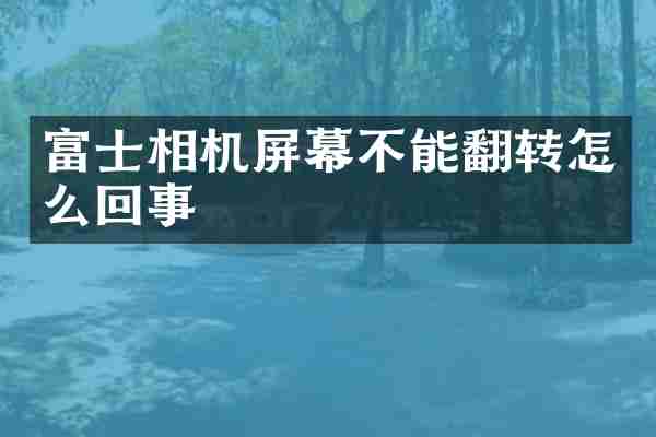 富士相机屏幕不能翻转怎么回事