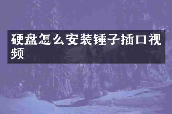 硬盘怎么安装锤子插口视频