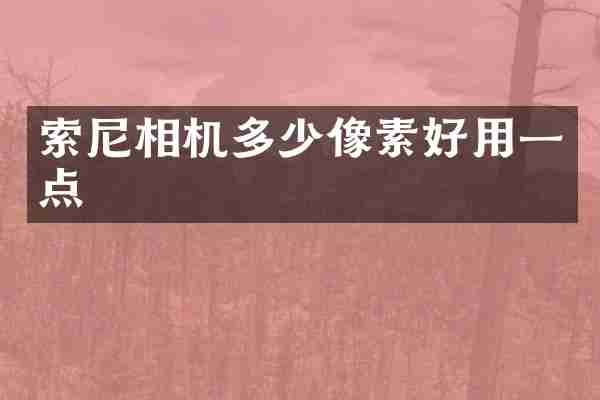 相机多少像素好用一点
