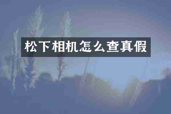松下相机怎么查真假
