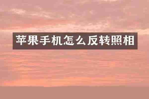 苹果手机怎么反转照相