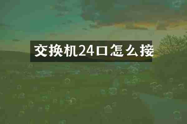 交换机24口怎么接
