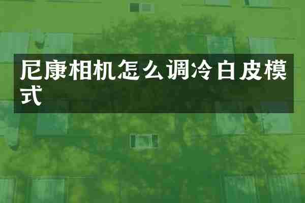 尼康相机怎么调冷白皮模式