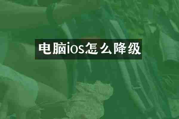 电脑ios怎么降级