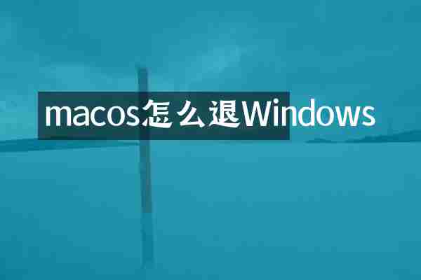 macos怎么退Windows