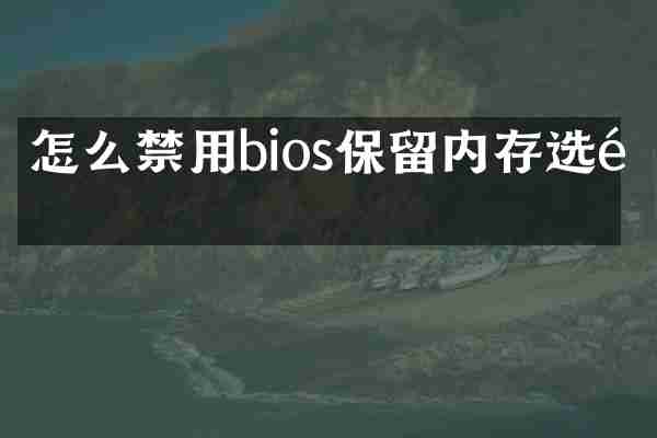 怎么禁用bios保留内存选项