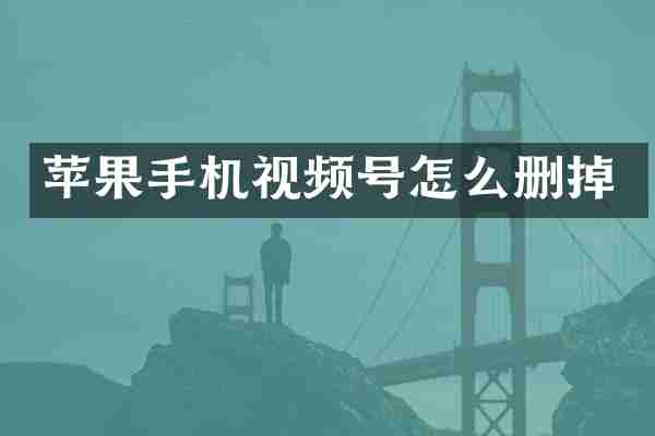 苹果手机视频号怎么删掉