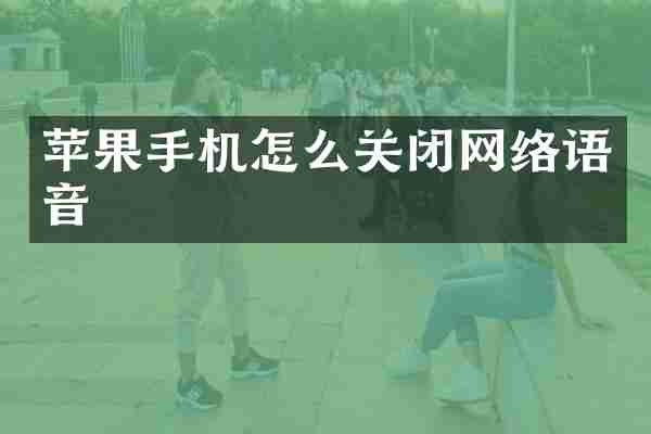 苹果手机怎么关闭网络语音
